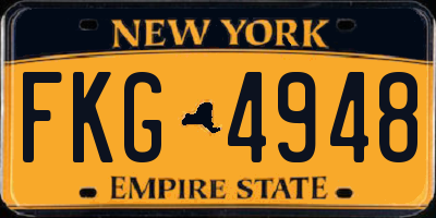 NY license plate FKG4948