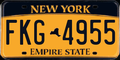 NY license plate FKG4955