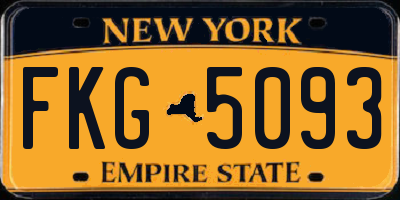 NY license plate FKG5093