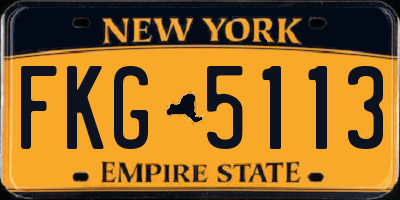 NY license plate FKG5113