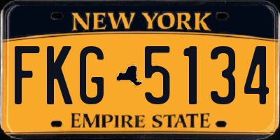 NY license plate FKG5134