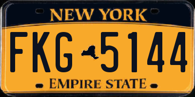 NY license plate FKG5144