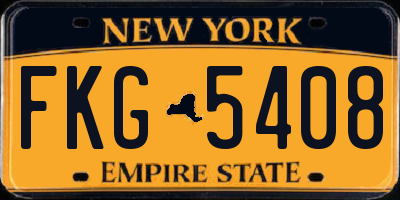 NY license plate FKG5408
