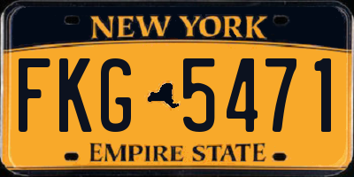 NY license plate FKG5471
