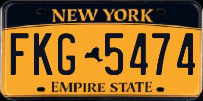 NY license plate FKG5474