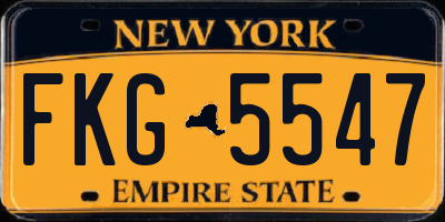 NY license plate FKG5547