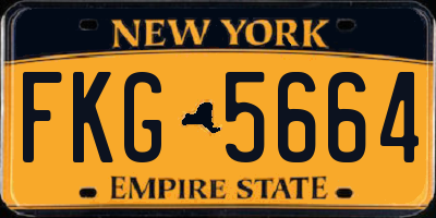 NY license plate FKG5664