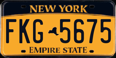 NY license plate FKG5675