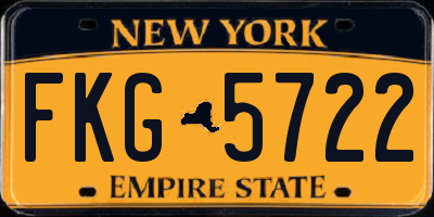 NY license plate FKG5722