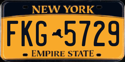 NY license plate FKG5729