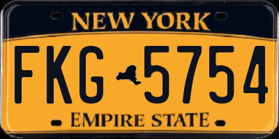 NY license plate FKG5754