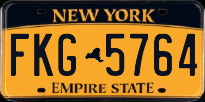 NY license plate FKG5764