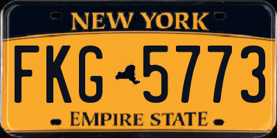 NY license plate FKG5773