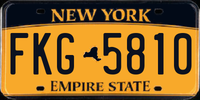 NY license plate FKG5810