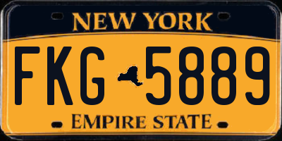 NY license plate FKG5889