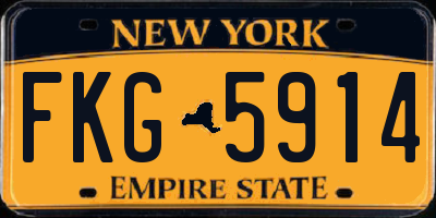 NY license plate FKG5914