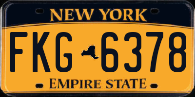 NY license plate FKG6378