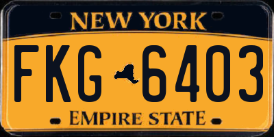 NY license plate FKG6403