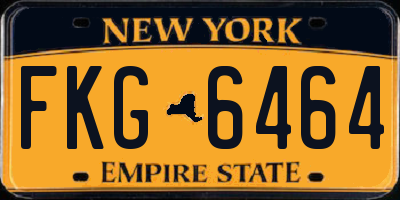 NY license plate FKG6464
