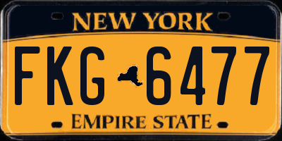 NY license plate FKG6477