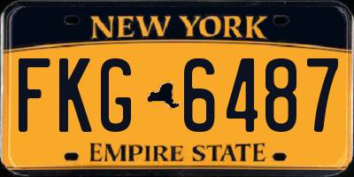 NY license plate FKG6487