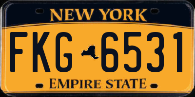 NY license plate FKG6531