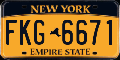 NY license plate FKG6671