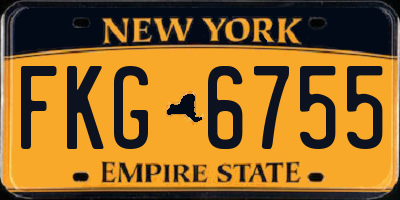 NY license plate FKG6755
