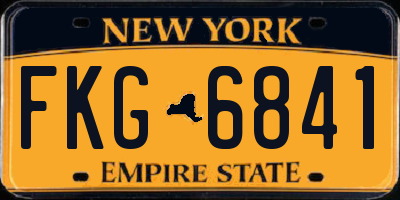 NY license plate FKG6841