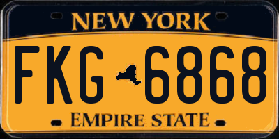 NY license plate FKG6868