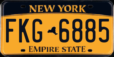 NY license plate FKG6885