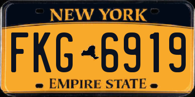 NY license plate FKG6919