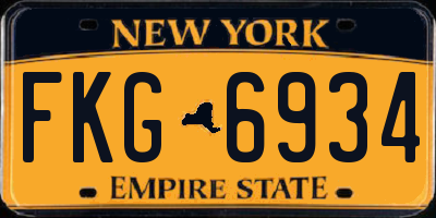 NY license plate FKG6934