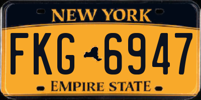 NY license plate FKG6947