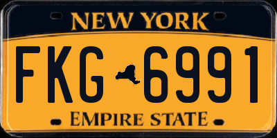 NY license plate FKG6991