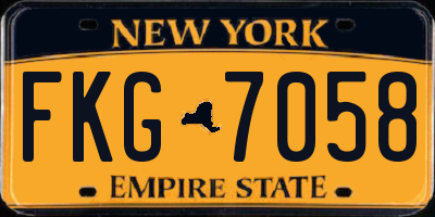 NY license plate FKG7058