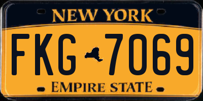 NY license plate FKG7069