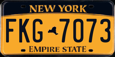 NY license plate FKG7073