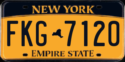 NY license plate FKG7120