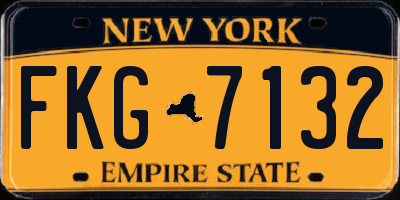 NY license plate FKG7132