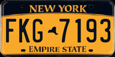 NY license plate FKG7193