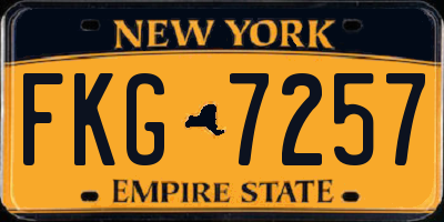 NY license plate FKG7257