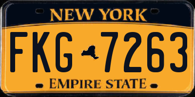 NY license plate FKG7263