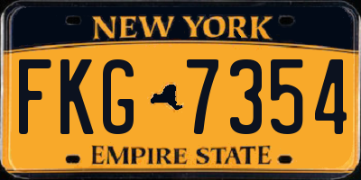 NY license plate FKG7354