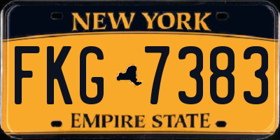 NY license plate FKG7383