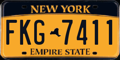 NY license plate FKG7411