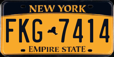 NY license plate FKG7414