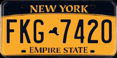 NY license plate FKG7420