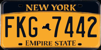 NY license plate FKG7442