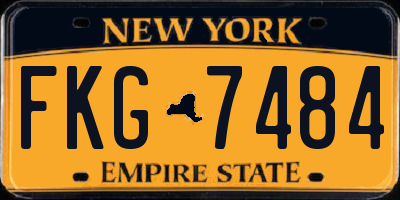NY license plate FKG7484